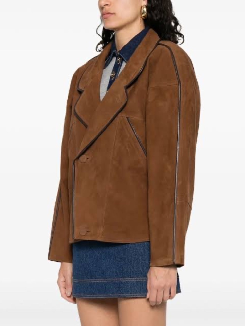 Clem oversized Suede Jacket - Picture 3 of 9